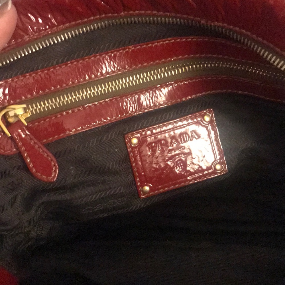 PRADA Red Leather Lux Bowler - Picture 4 of 5